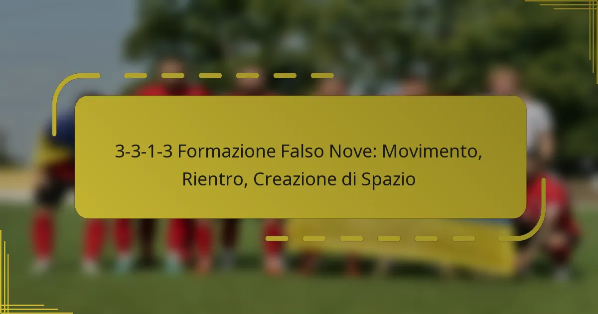 3-3-1-3 Formazione Falso Nove: Movimento, Rientro, Creazione di Spazio